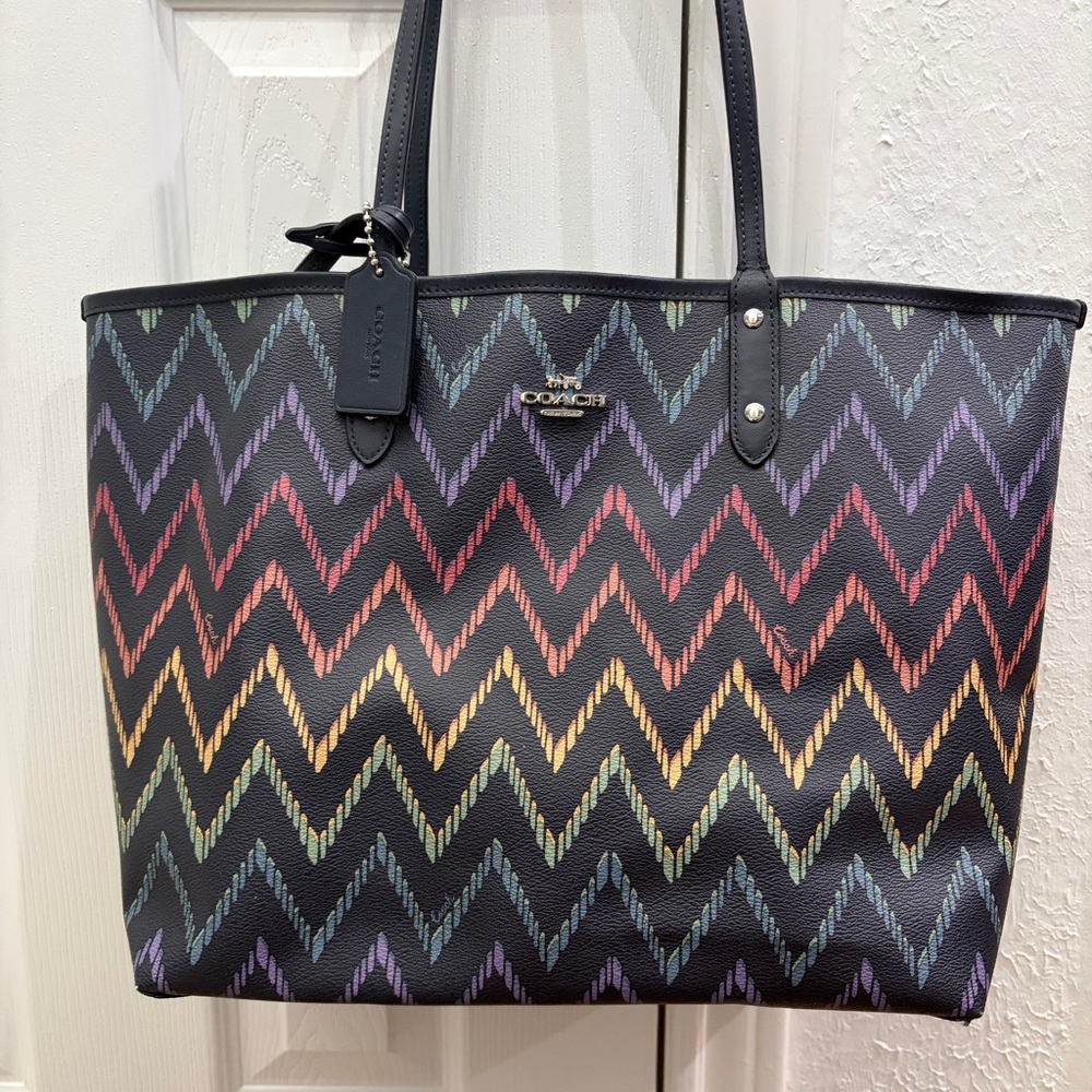 Coach Rainbow Chevron Tote Bag
